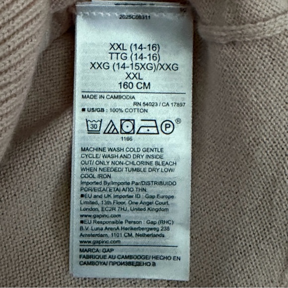 New Gap Kids Relaxed Peplum Sweater Color Dull Rose Size XXLarge - Picture 5 of 5